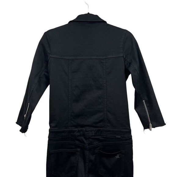 DL 1961 x Jessica Alba No. 7 Womens Jumpsuit Scorpion Button Zip Pockets Black S - Picture 6 of 10